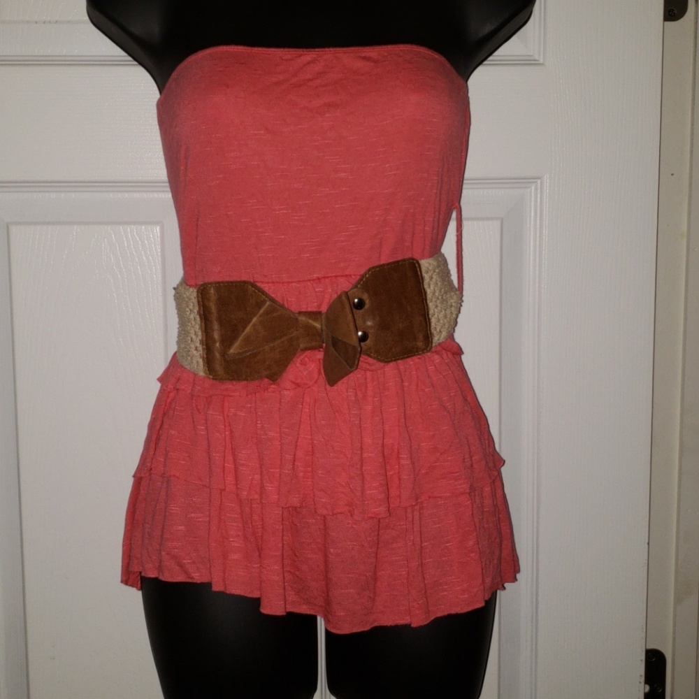 coral tube top